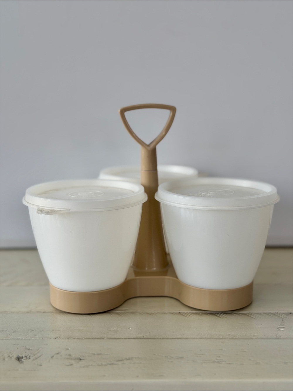 1970's-Vintage Tupperware Condiment Caddy Server w/Lids (#757-2)